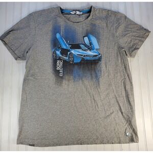 BMW i8 Born Electric Car Promo Gray T-Shirt Size 2XL Vintage Style Retro